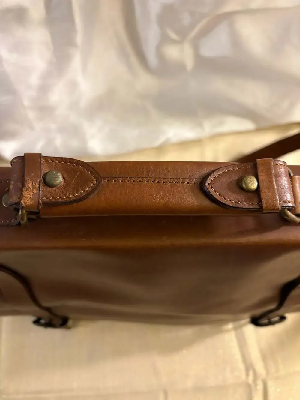 Vintage Marlboro Classics Gear Leather Briefcase Shoulder Messenger Bag Distress